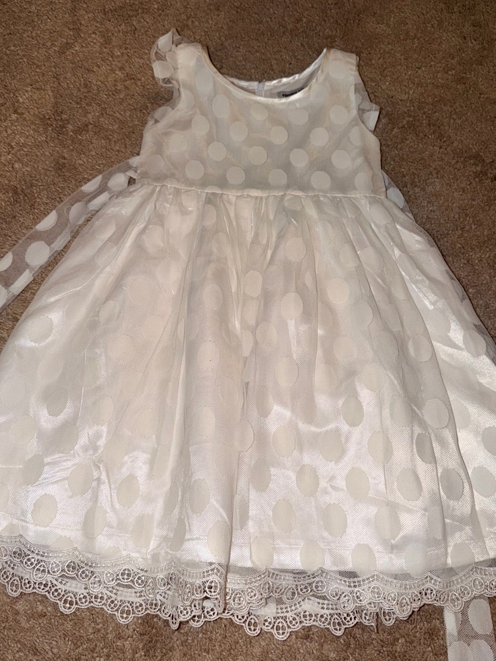 Classic White Polka Dot Party Dress for Girls